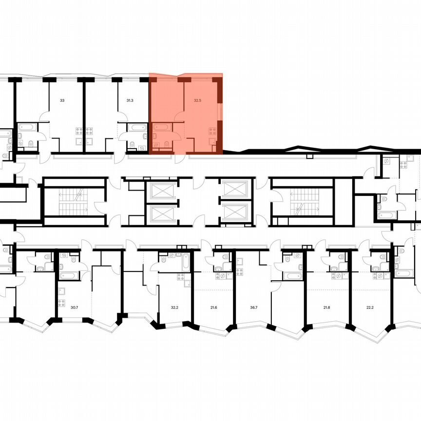 1-к. квартира, 32,5 м², 28/31 эт.