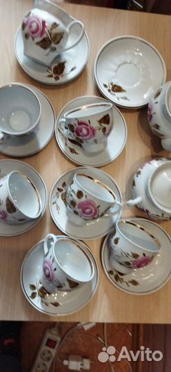 Чайный сервиз СССР, костяной фарфор, лфз и Бар-ка