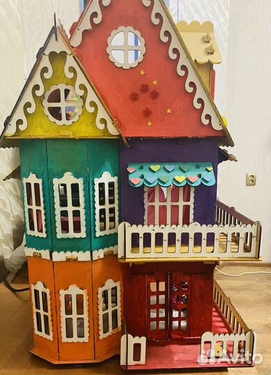 Кукольный домик из фанеры с мебелью