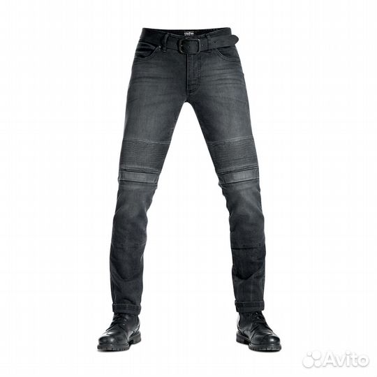 Motorradjeans Pando Moto Karl Devil 9 Schwarz Washed Черный