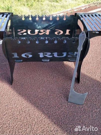 Мангал 16RUS Высокогорск +кочерга+чехол+2полки