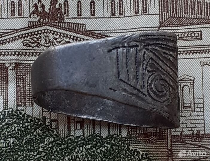 Перстень фино - угры 11 - 12 век серебро