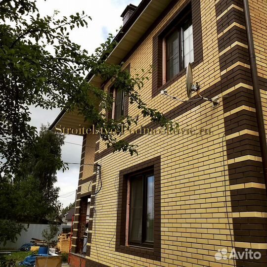 Фасад дома кирпичом фото дизайн Строительство домов из пеноблоков, цена 3 645 000 руб. - цена, фото на Searche