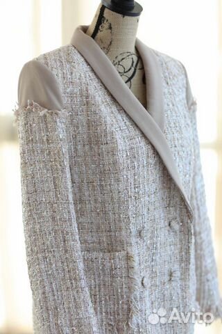 Новый бежевый / кремовый пиджак из твида объявление продам