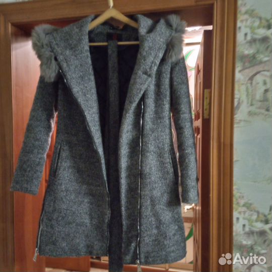 Стеганое пальто теплое