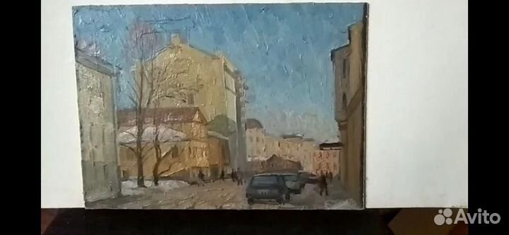 Картина маслом на холсте (улицы Москвы)
