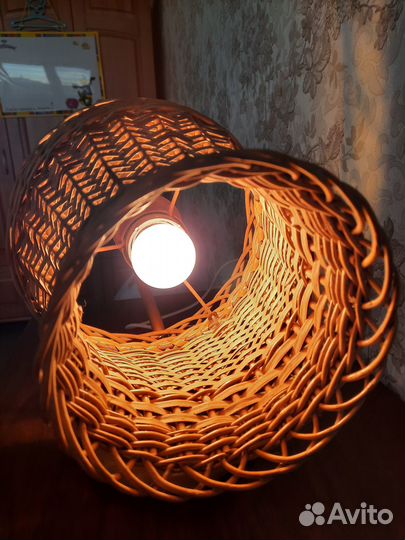 Бра с плетеным абажуром СССР