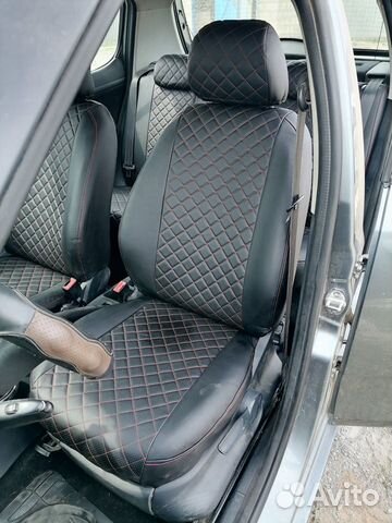 Чехлы на поло ромб красный сплошное сиденье