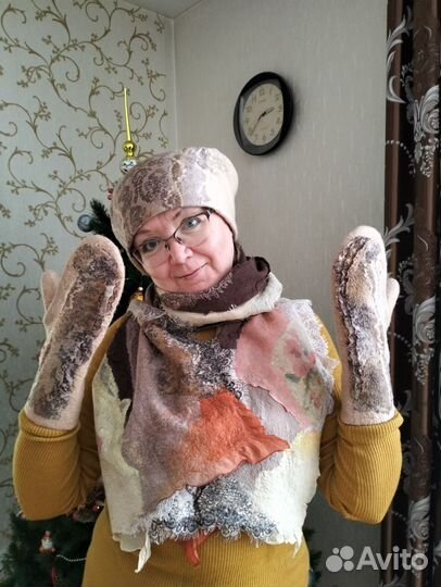 Комплект шапка, шарф, варежки, можно отдельно