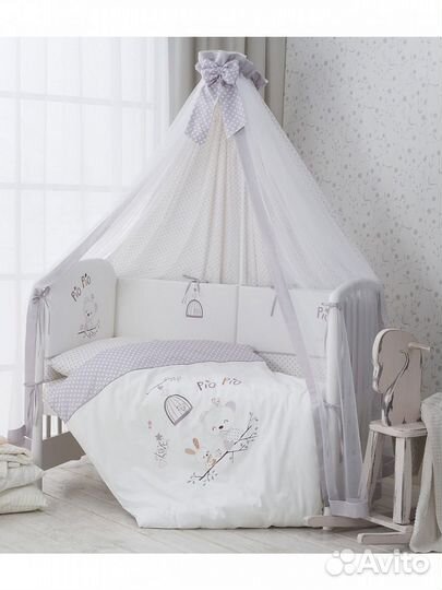 Комплект в кроватку Perina Pio-Pio молочный