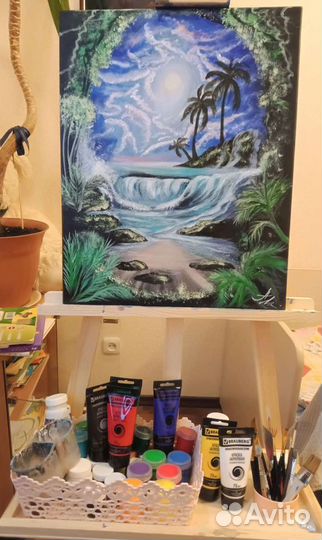 Картины на холсте на подрамнике акрилом 