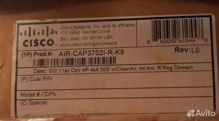 Точка доступа WiFi Cisco AIR-CAP3702I-R-K9