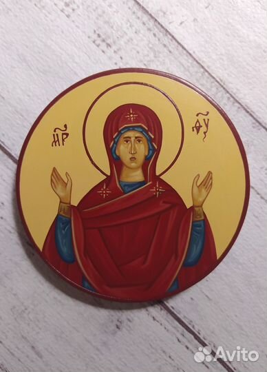 Рукописная икона Богородица Оранта