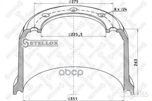 85-00133-SX торм.барабан 351x200/219 H263