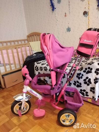 Велосипед трёхколёсный детский с ручкой