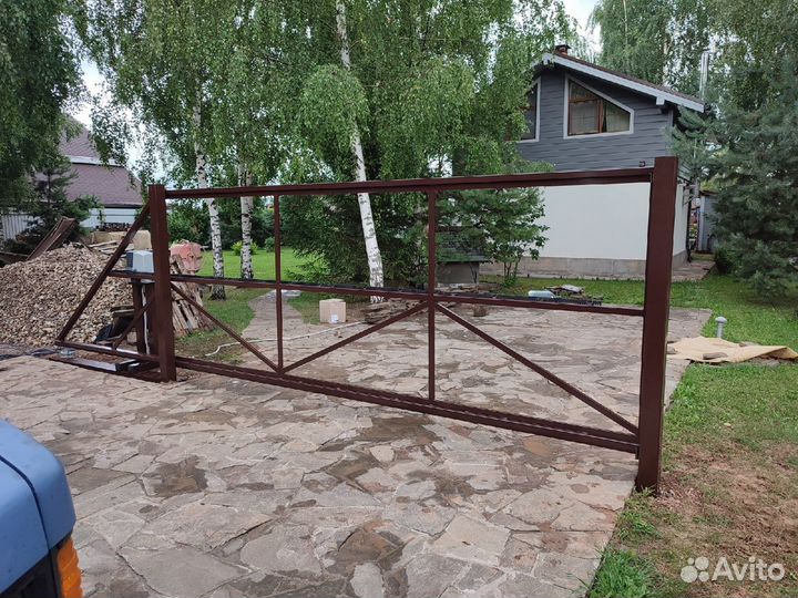 Рама откатных ворот 4х2м