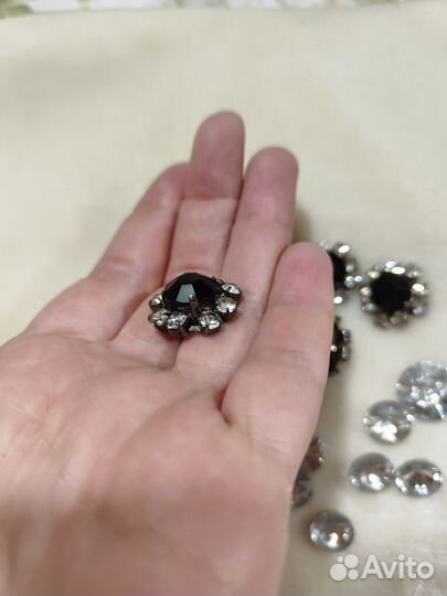 Пуговицы с камнями, стразами, стразы, кристаллы