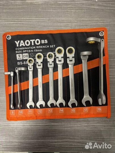 Набор ключей с трещеткой 9 в 1