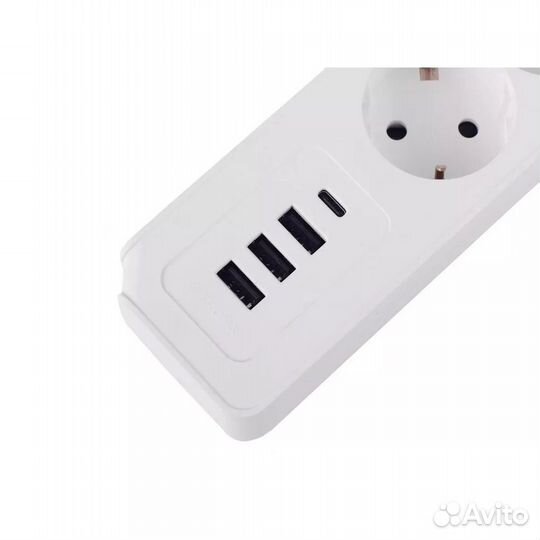 Удлинитель Power Strip USB 1,4м RocketSocket