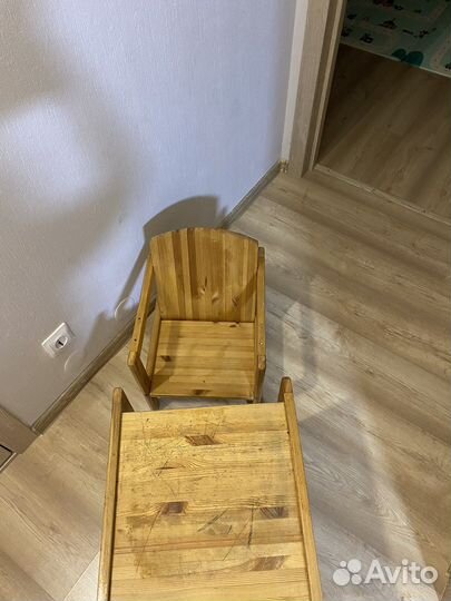 Детский столик и стульчик деревянный