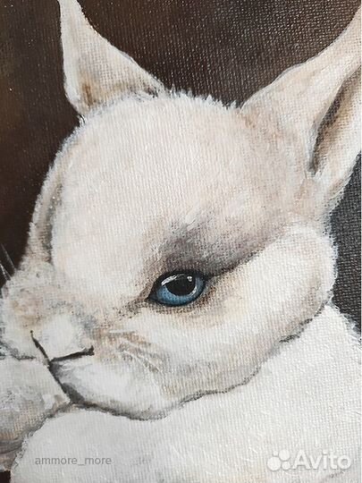 Интерьерная картина в детскую «Белый кролик»