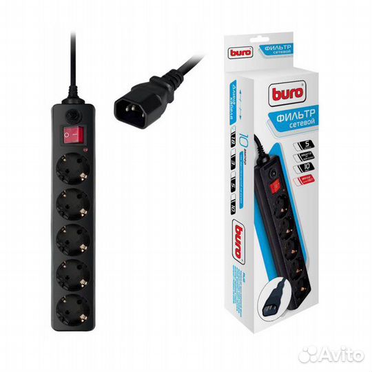 Сетевой фильтр buro 500SH-1.8-UPS-B 5 #190310