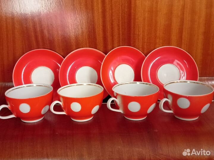 Чайный сервиз СССР Красный горох