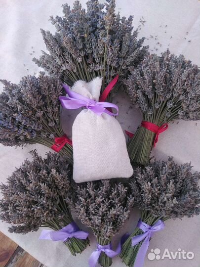 Букет лаванды, сашеты с лавандой
