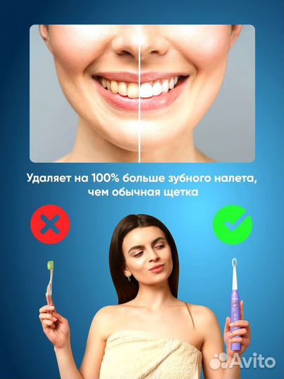 Электрическая зубная щетка pecham фиолетовая