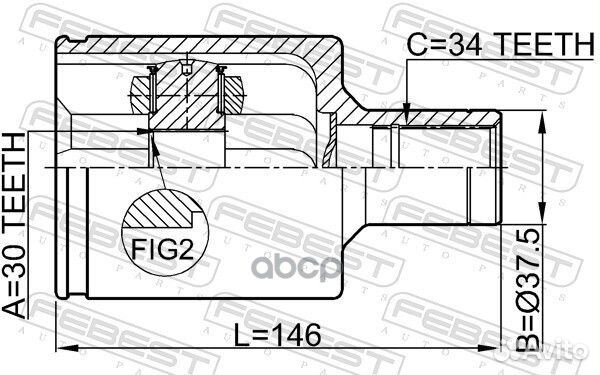 ШРУС внутренний левый 30х37 5х34 (mercedes benz