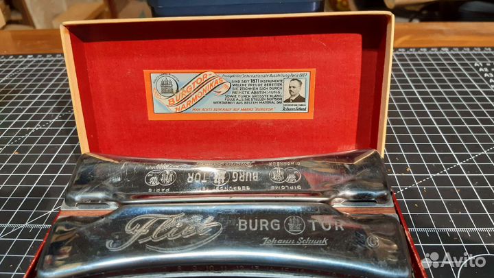 Антикварная двухсторонняя Немецкая губная гармошка