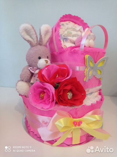 Торт из памперсов подгузников