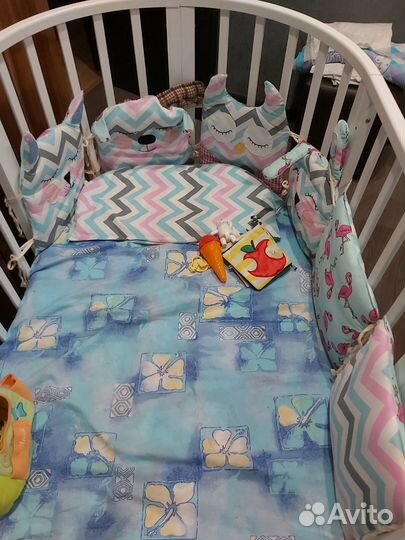 Детская кроватка трансформер круглая