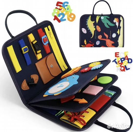 Детская развивающаяя книжка с застежками