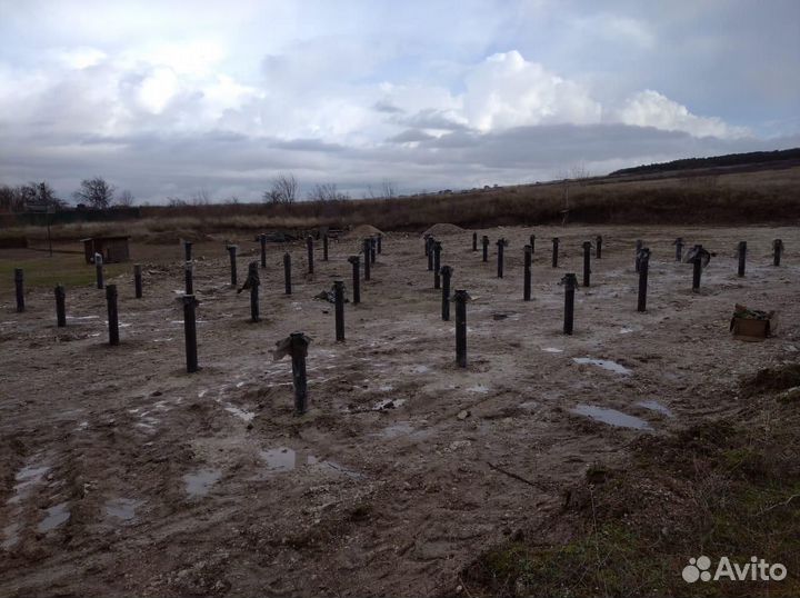 Винтовые сваи, геошурупы с установкой