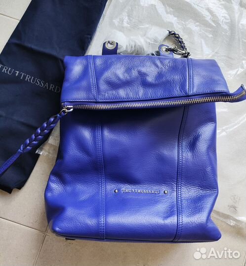 Новый кожаный рюкзак Труссарди оригинал комплект