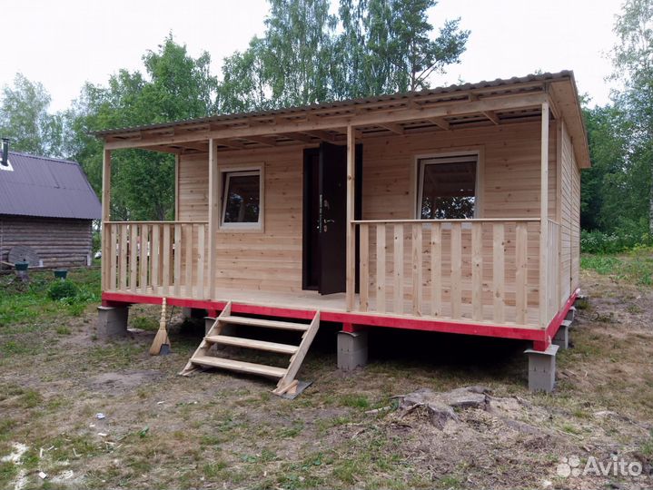 Дом садовый 5,0*4,0 с террасой