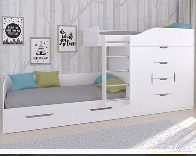 Детская кровать Белый Дуб Молочный