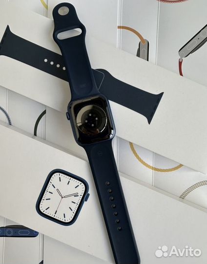 Часы apple watch 7 45 mm blue