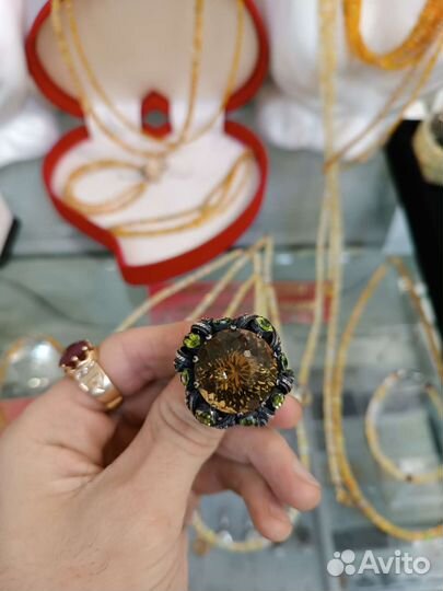 Авторское кольцо в серебре с Империал Цитрином