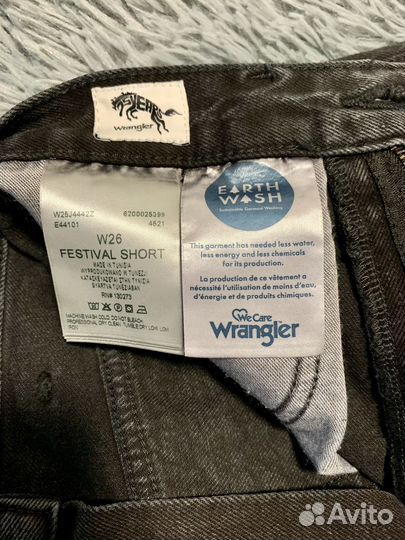 Джинсовые шорты, Wrangler w25j4442z, новые