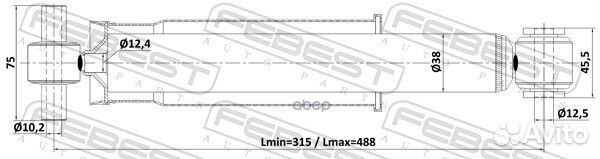 Амортизатор газовый зад G121342LR;SA-1654;3