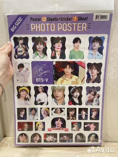 Новые постеры BTS V с наклейками из Кореи