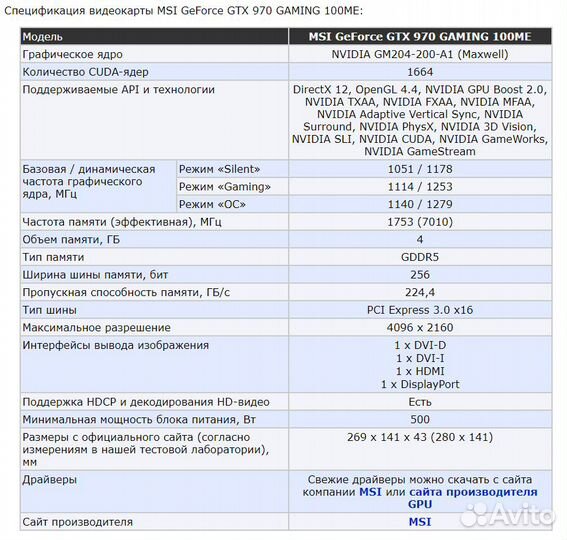 MSI GeForce GTX 970 Gaming 100ME