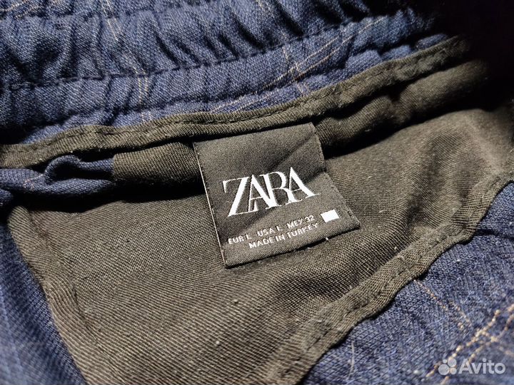 Брюки капри zara мужские синие L