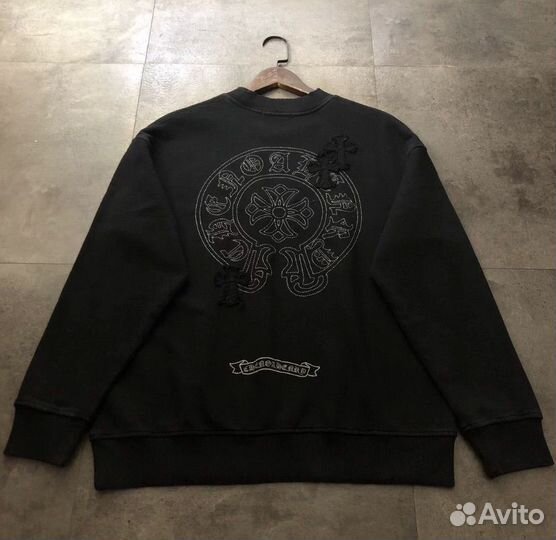 Свитшот Chrome Hearts черный хлопковый