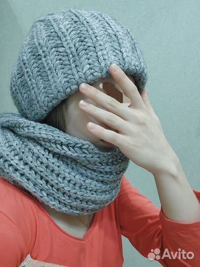 Шарф и шапка зимние женские