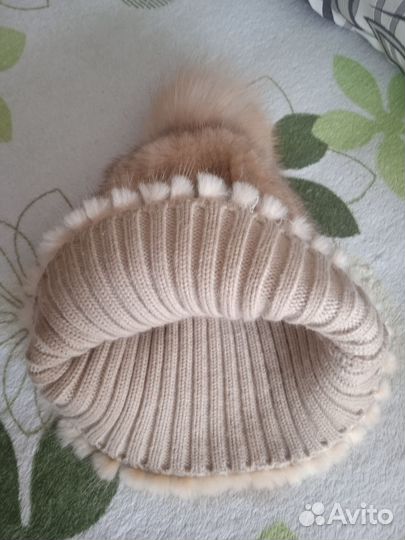 Шапка норковая вязаная
