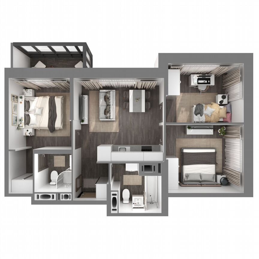 3-к. квартира, 64,7 м², 16/23 эт.