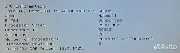 Процессор i5 4200m